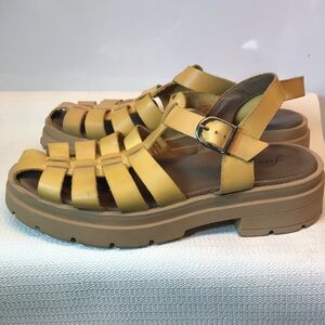 Free People Yellow Strappy Sandals